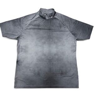 PXG Parsons Xtreme Golf Mens Grey Ombre Mock Neck Short Sleeve Shirt Large